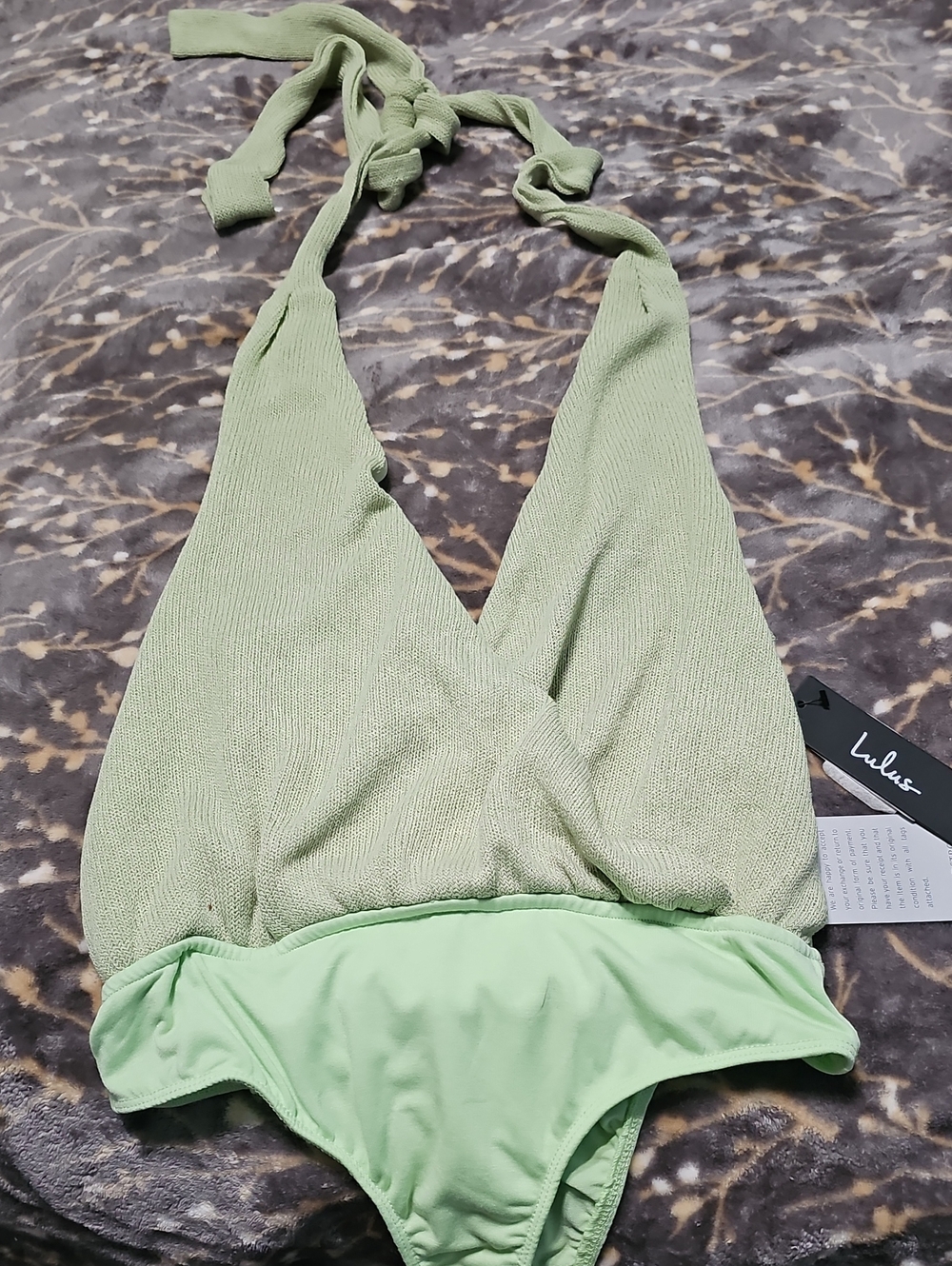 Lulu's Mint Green Halter Kids One-Piece Swimsuit